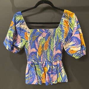 flying tomatoe smocked squat neck puff sleeved top- NWOT never been worn